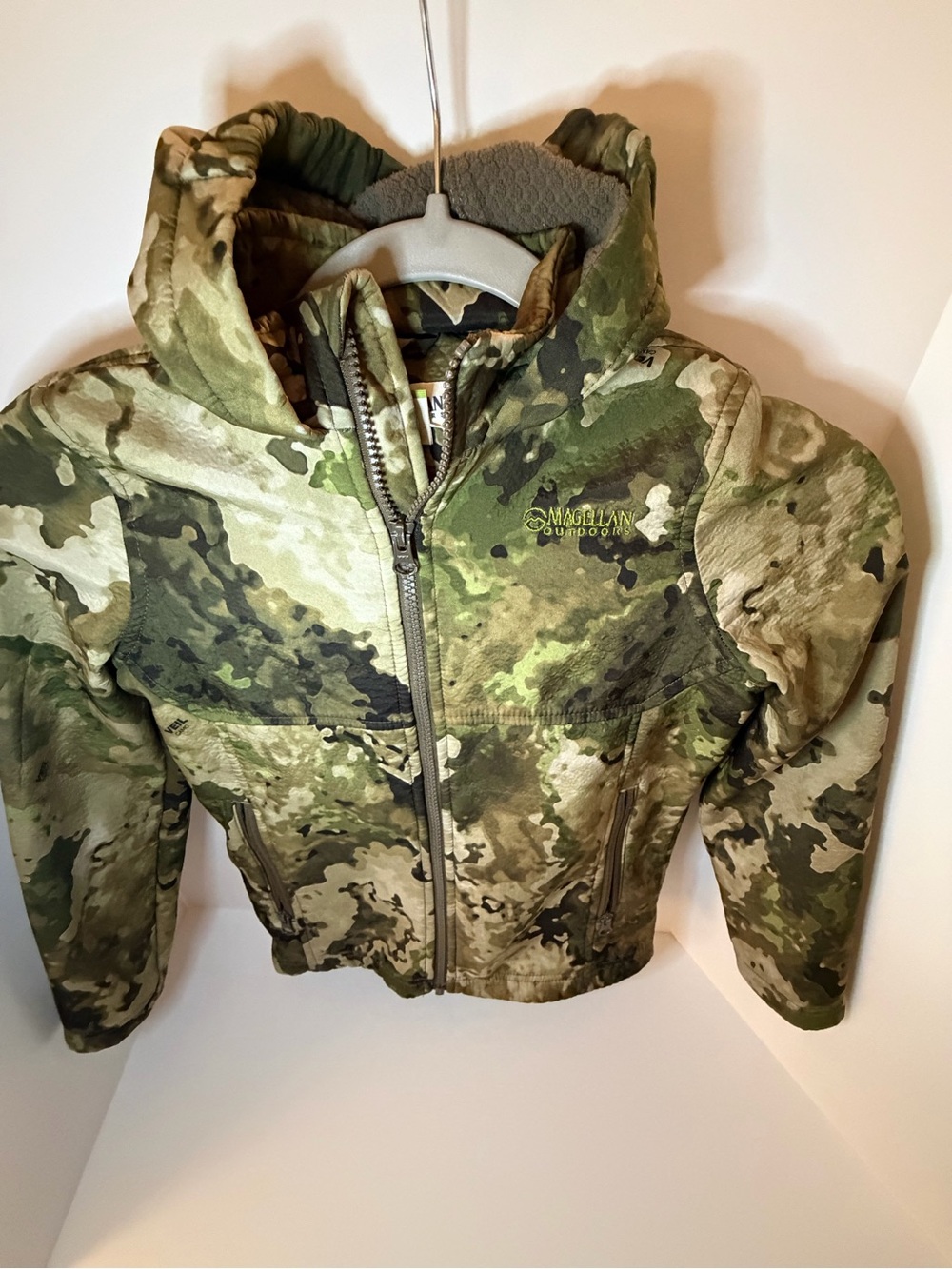 Magellan Outdoors kids camo Hunting Quarter-Zip Shirt - Brown/Green